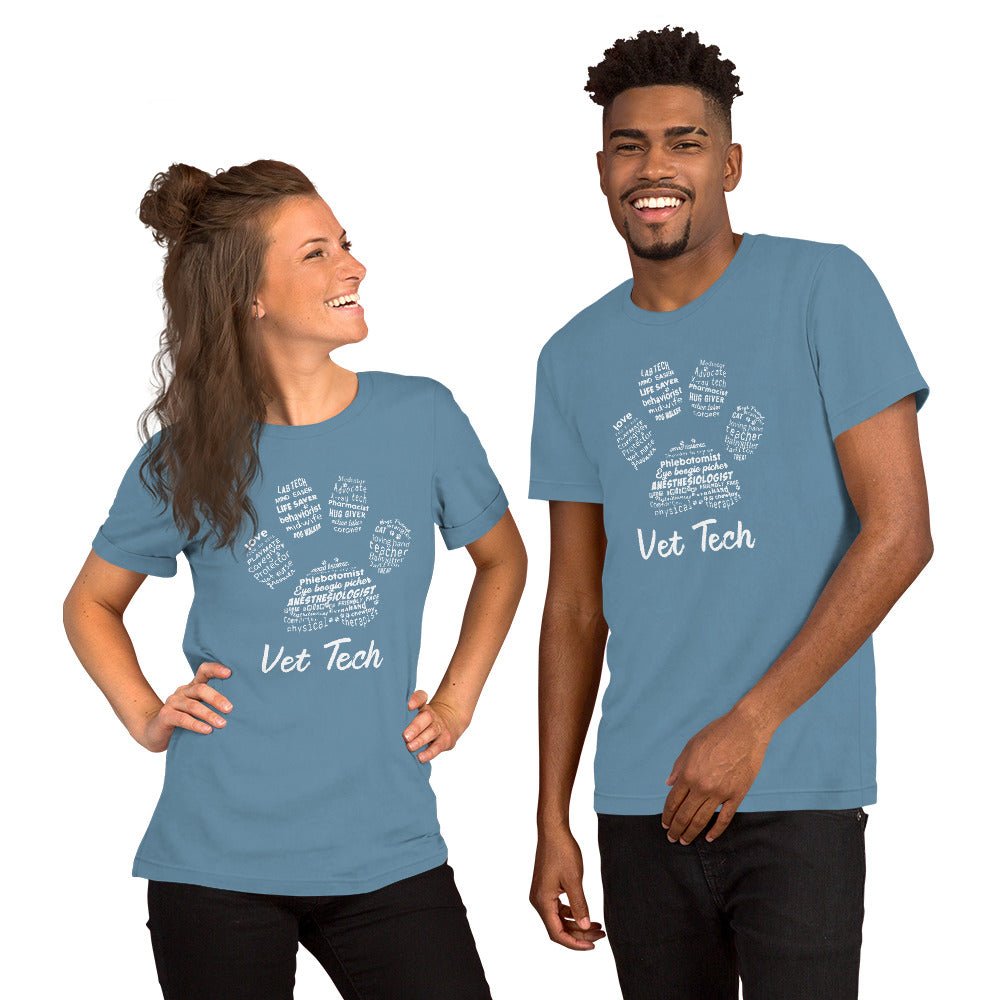 PawPrint Vet Tech Unisex T-shirt Bella + Canvas 3001-Unisex T-Shirt | Bella + Canvas 3001-I love Veterinary