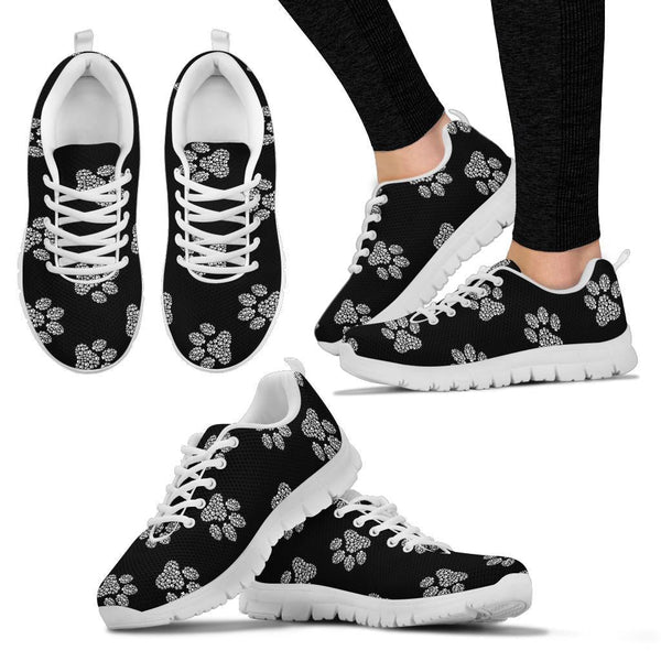 Pawprints Inception Pattern White - Women's Sneakers-Sneakers-I love Veterinary