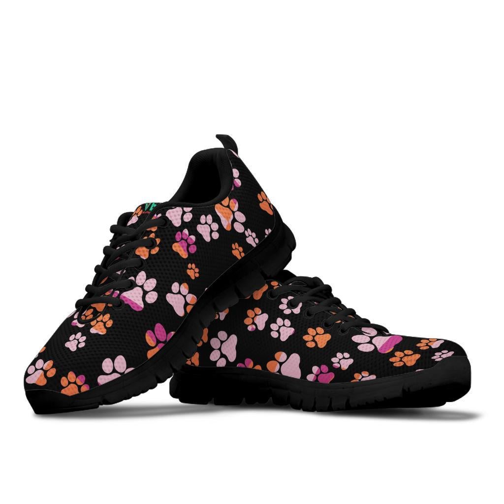 Pawprints Pattern Colorful Women s Sneakers I love Veterinary