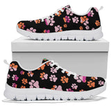 Pawprints Pattern Colorful - Women's Sneakers-Sneakers-I love Veterinary