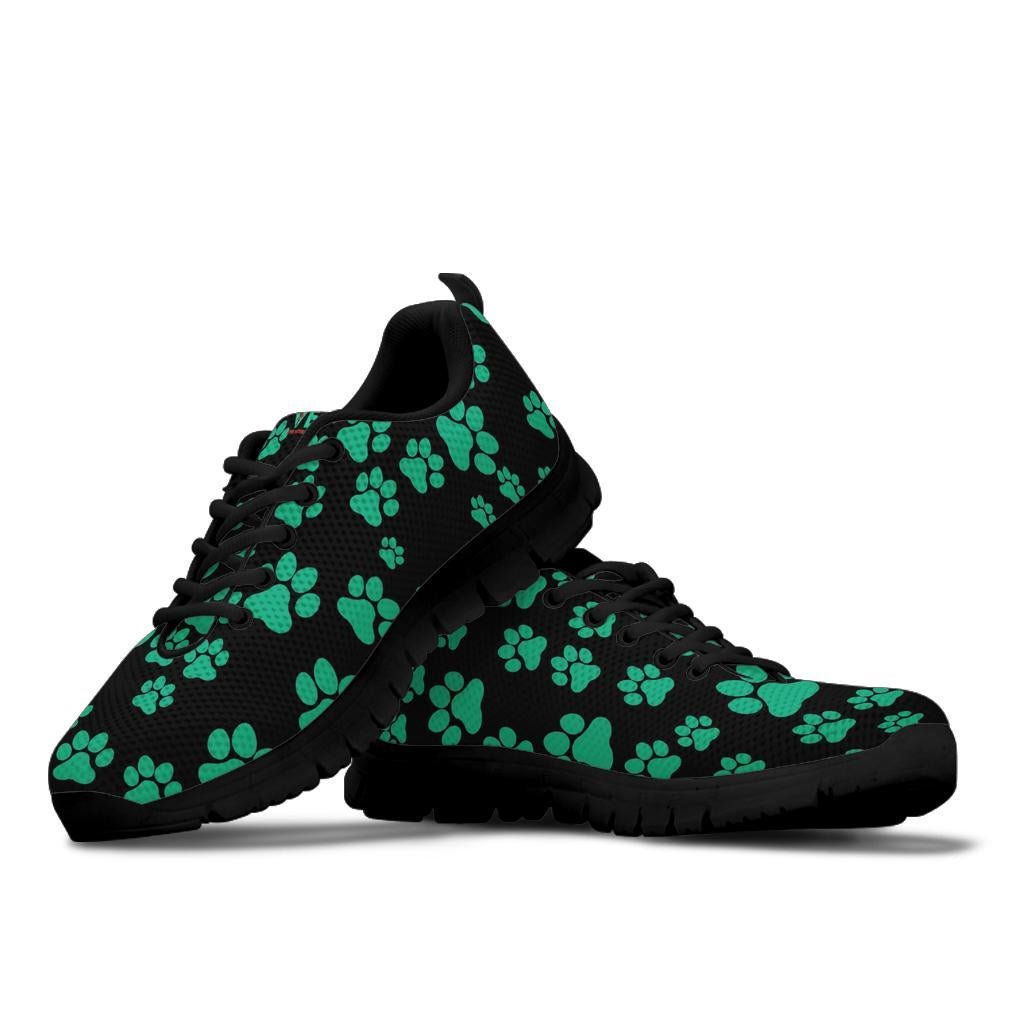 Pawprints Pattern Teal - Women's Sneakers-Sneakers-I love Veterinary