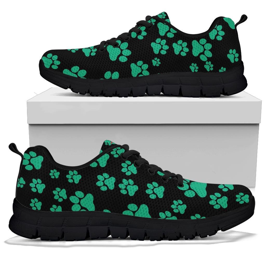 Pawprints Pattern Teal - Women's Sneakers-Sneakers-I love Veterinary