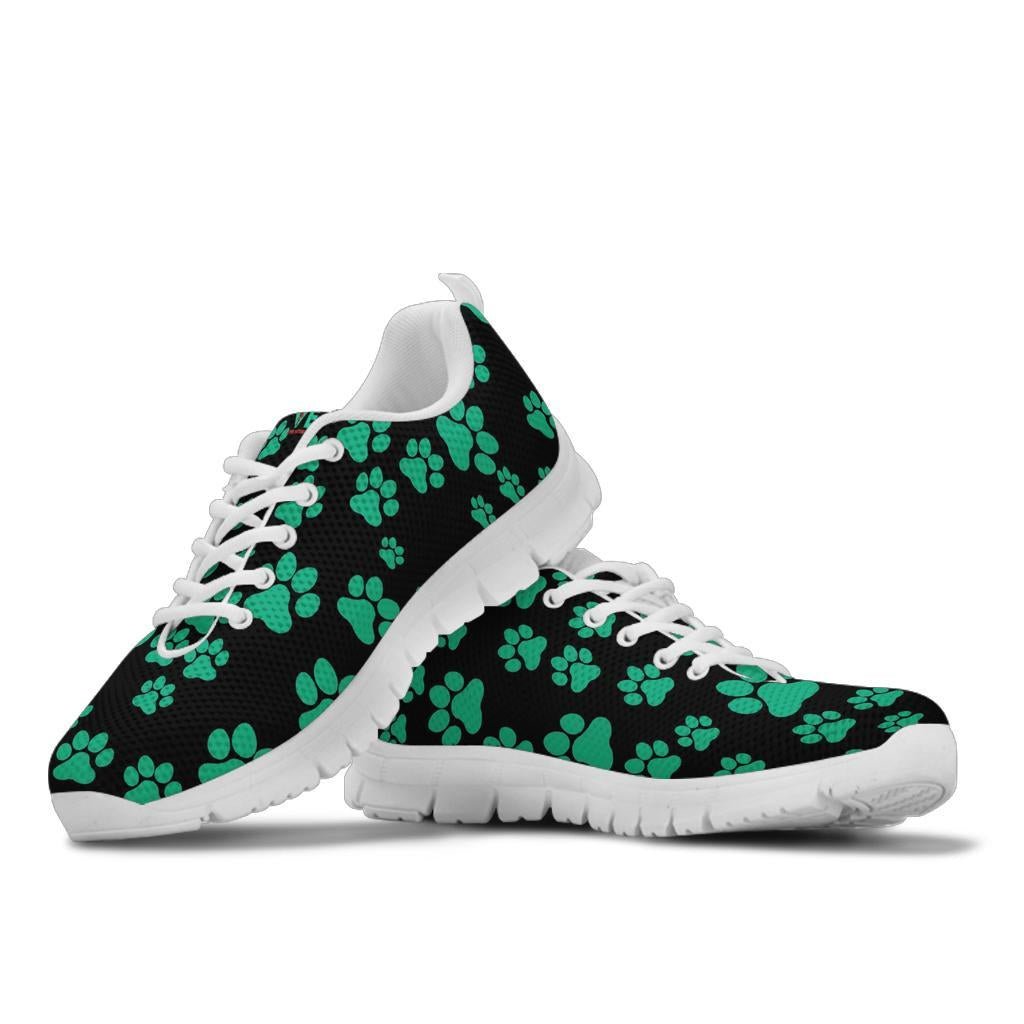 Pawprints Pattern Teal - Women's Sneakers-Sneakers-I love Veterinary
