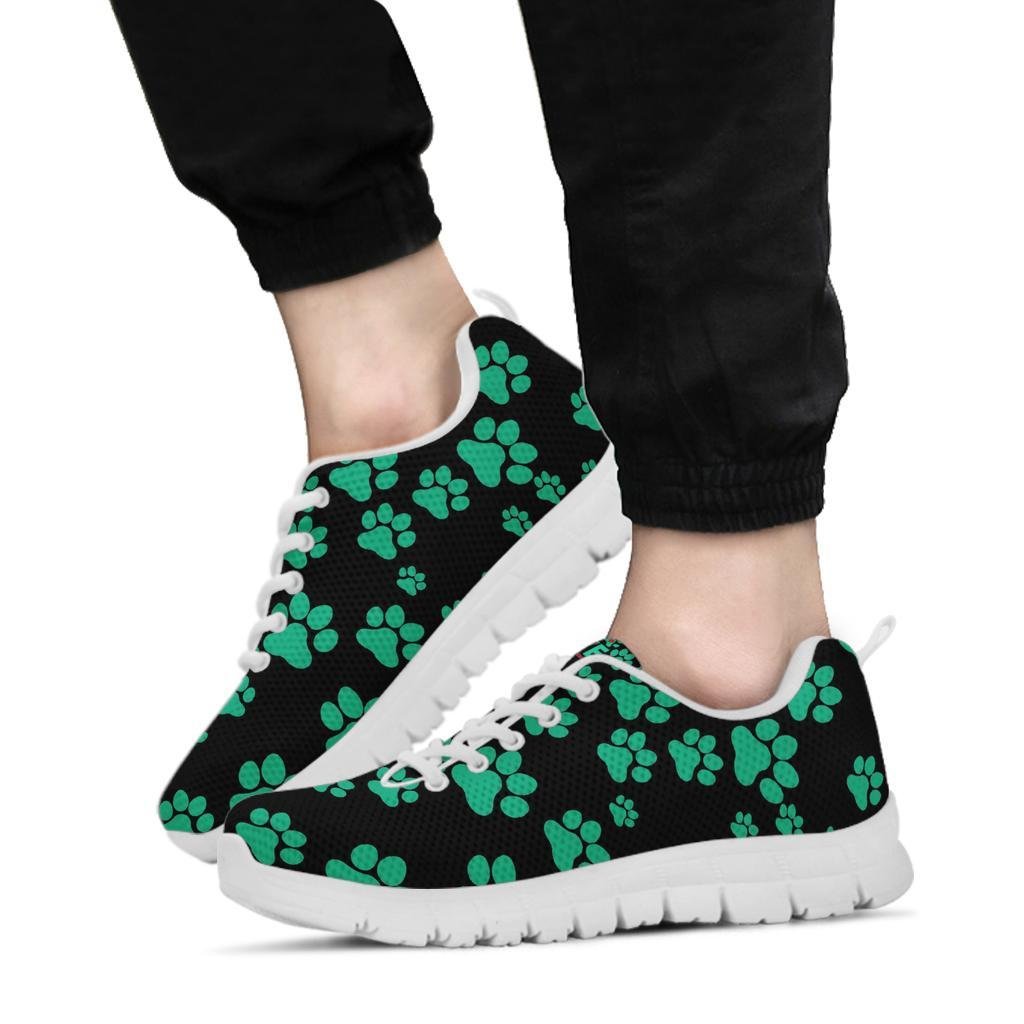 Pawprints Pattern Teal - Women's Sneakers-Sneakers-I love Veterinary