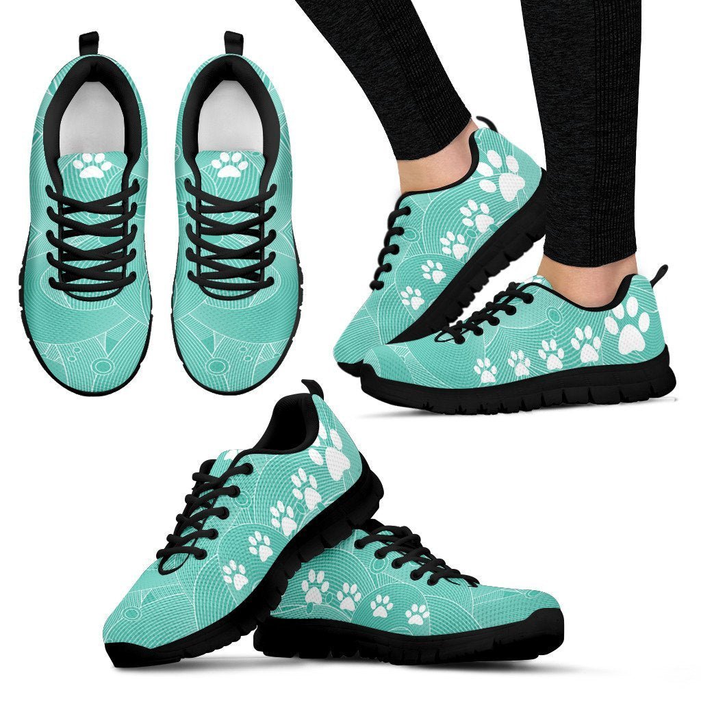 Pawprints Waves Women's Sneakers-Sneakers-I love Veterinary