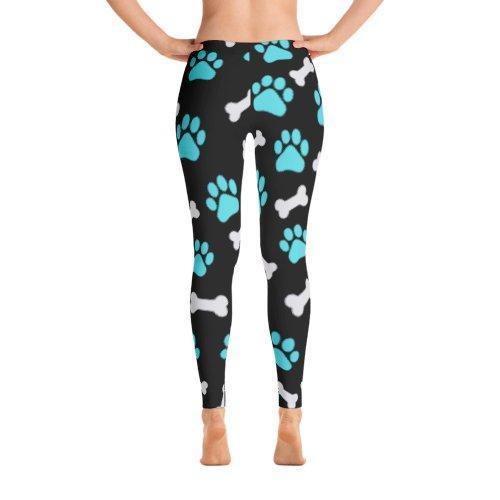 Paws and Bones Black Leggings-Leggings-I love Veterinary