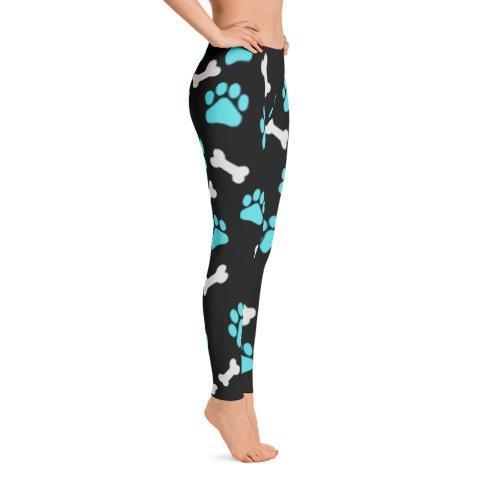 Paws and Bones Black Leggings-Leggings-I love Veterinary
