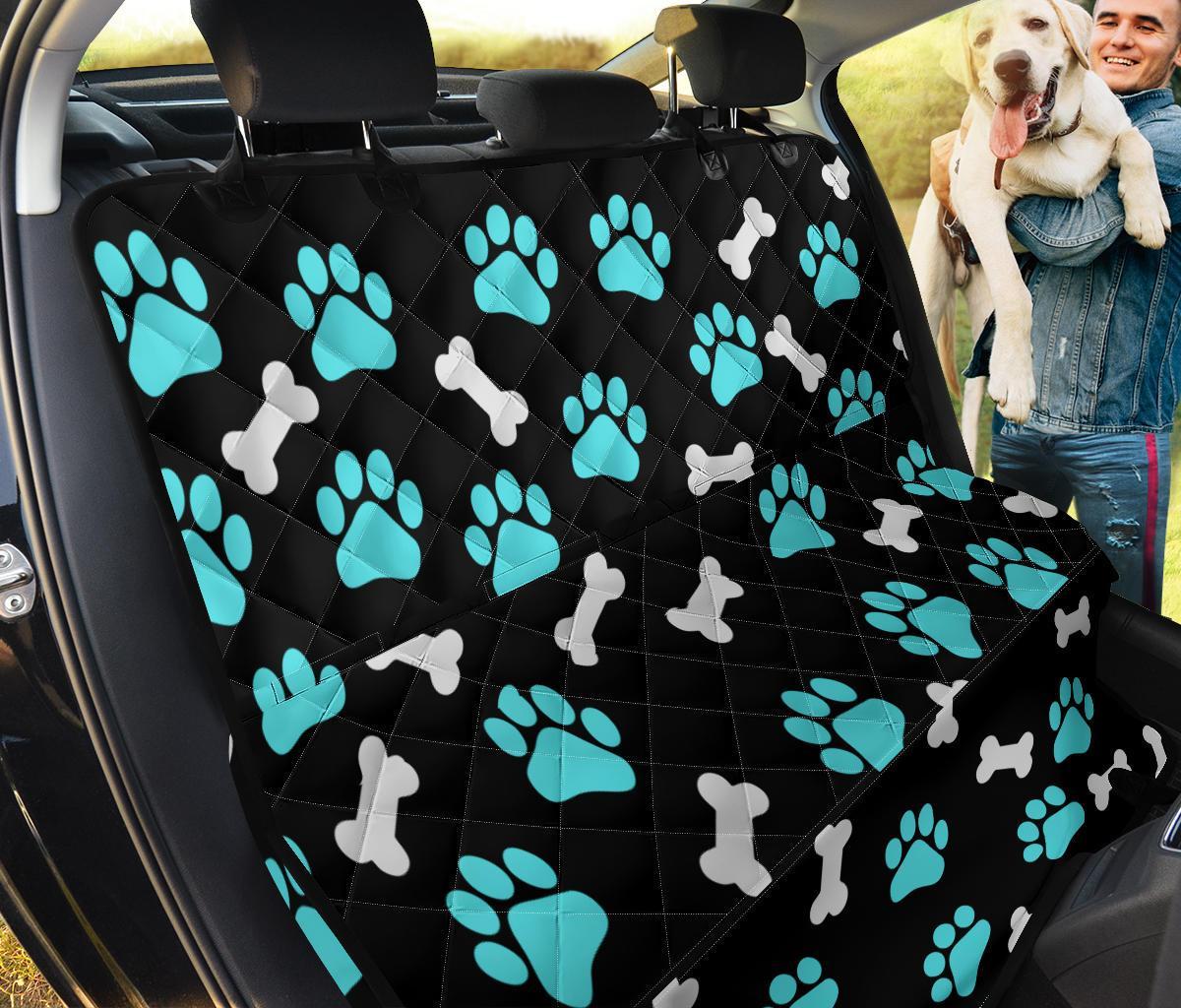 Paws and bones - Black Pet Seat Cover-Pet Seat Cover-I love Veterinary