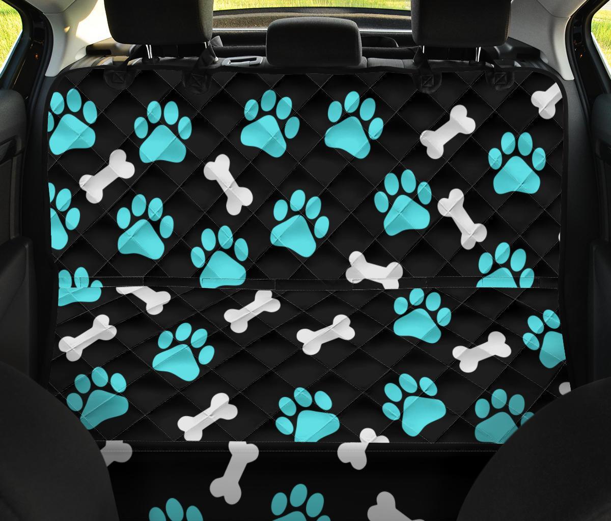 Paws and bones - Black Pet Seat Cover-Pet Seat Cover-I love Veterinary