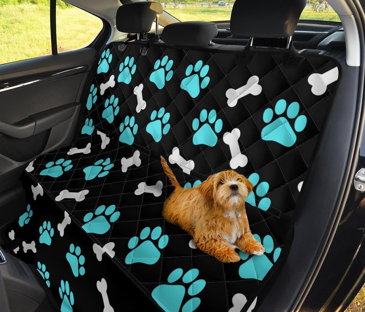 Paws and bones - Black Pet Seat Cover-Pet Seat Cover-I love Veterinary