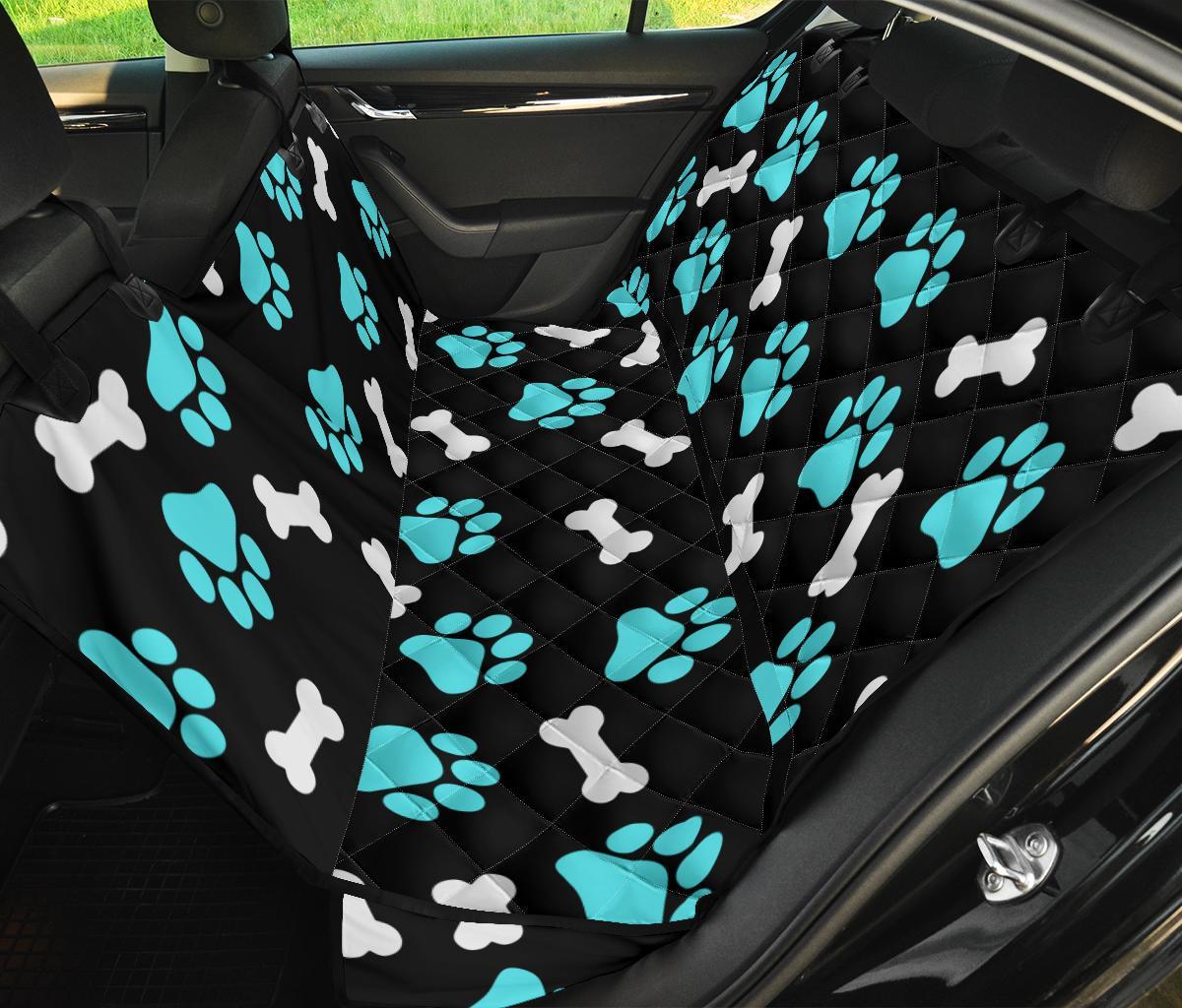 Paws and bones - Black Pet Seat Cover-Pet Seat Cover-I love Veterinary