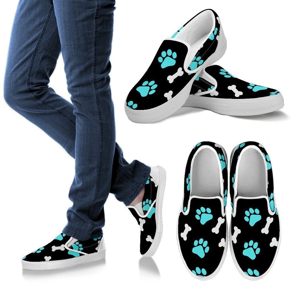 Paws and bones Black Women's Slip Ons-Slip Ons-I love Veterinary