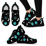 Paws and bones - Black - Women's Sneakers-Sneakers-I love Veterinary