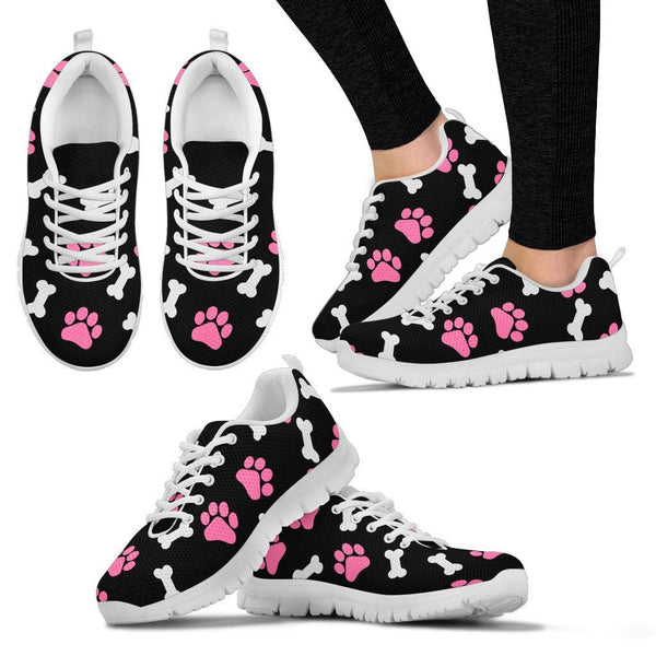 Paws and bones pink - Women's Sneakers-Sneakers-I love Veterinary