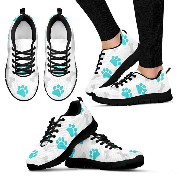 Paws and Bones - White Women's Sneakers-Sneakers-I love Veterinary