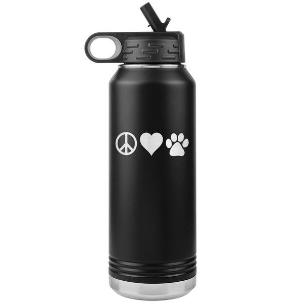 Peace, love, animals Water Bottle Tumbler 32 oz-Water Bottle Tumbler-I love Veterinary