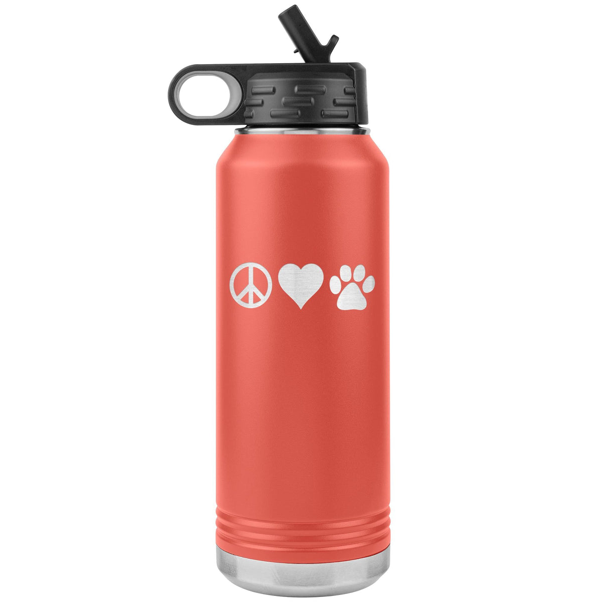 Peace, love, animals Water Bottle Tumbler 32 oz-Water Bottle Tumbler-I love Veterinary