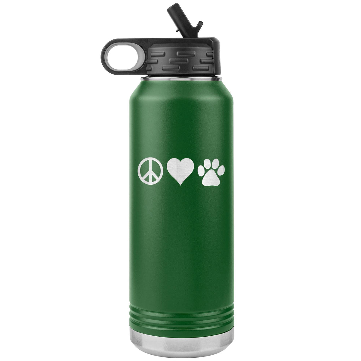 Peace, love, animals Water Bottle Tumbler 32 oz-Water Bottle Tumbler-I love Veterinary