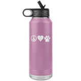 Peace, love, animals Water Bottle Tumbler 32 oz-Water Bottle Tumbler-I love Veterinary