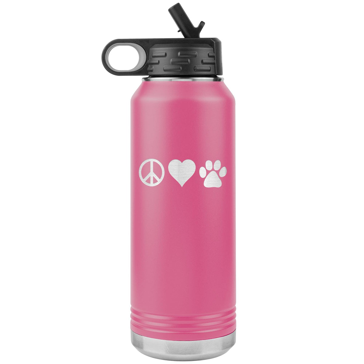 Peace, love, animals Water Bottle Tumbler 32 oz-Water Bottle Tumbler-I love Veterinary