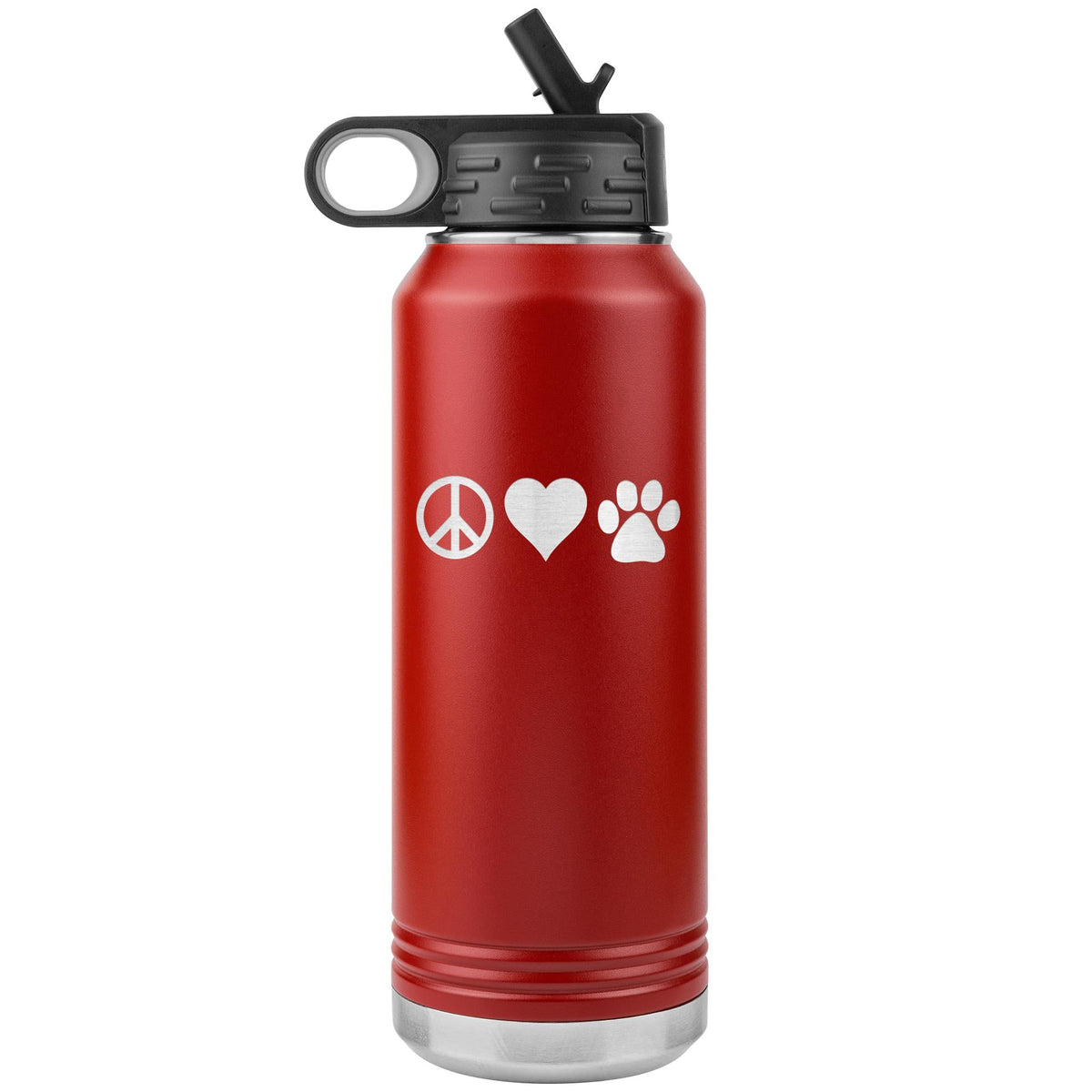 Peace, love, animals Water Bottle Tumbler 32 oz-Water Bottle Tumbler-I love Veterinary
