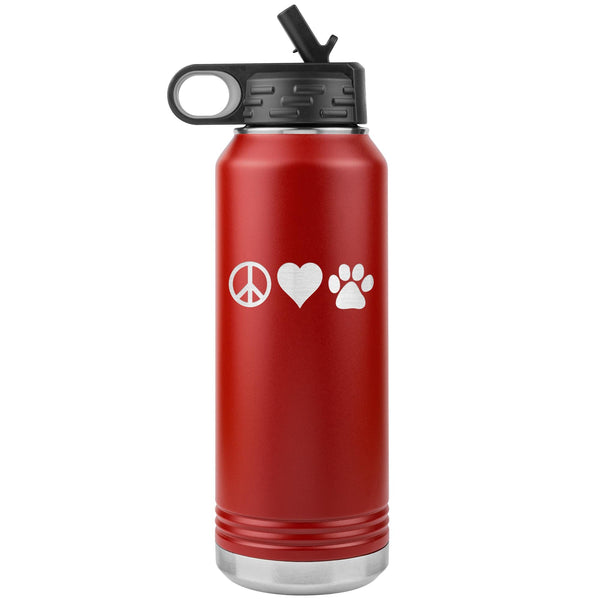 Peace, love, animals Water Bottle Tumbler 32 oz-Water Bottle Tumbler-I love Veterinary