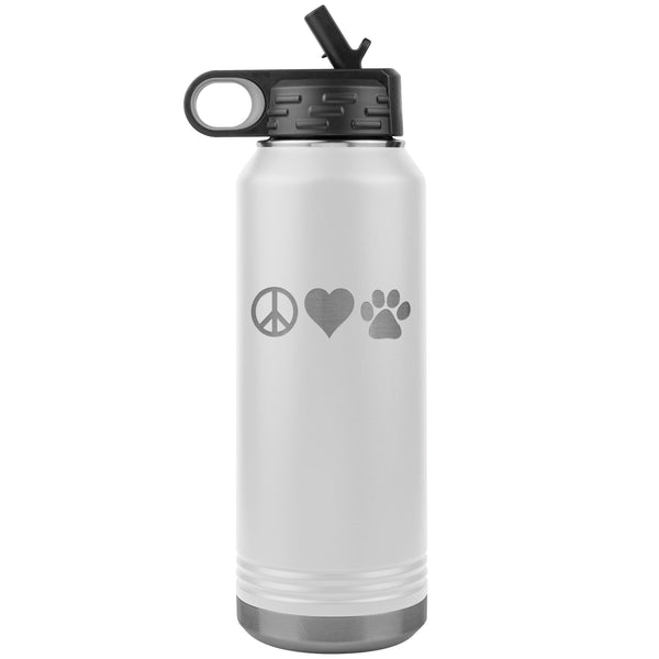 Peace, love, animals Water Bottle Tumbler 32 oz-Water Bottle Tumbler-I love Veterinary