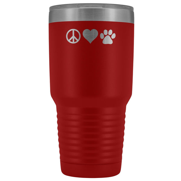 Peace, love, paws 30oz Vacuum Tumbler-Tumblers-I love Veterinary