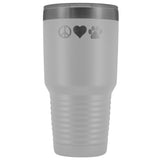 Peace, love, paws 30oz Vacuum Tumbler-Tumblers-I love Veterinary