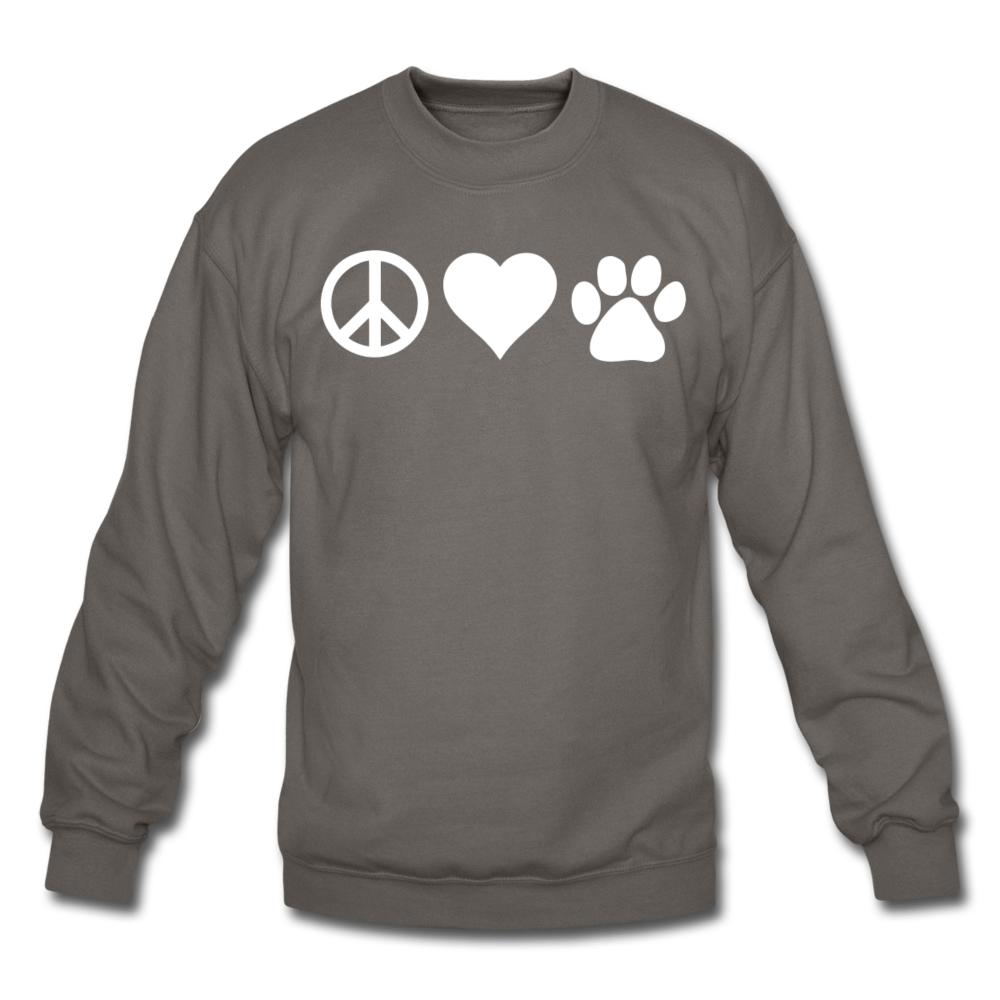 Peace, love, paws Crewneck Sweatshirt-Unisex Crewneck Sweatshirt | Gildan 18000-I love Veterinary