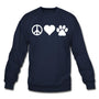 Peace, love, paws Crewneck Sweatshirt-Unisex Crewneck Sweatshirt | Gildan 18000-I love Veterinary