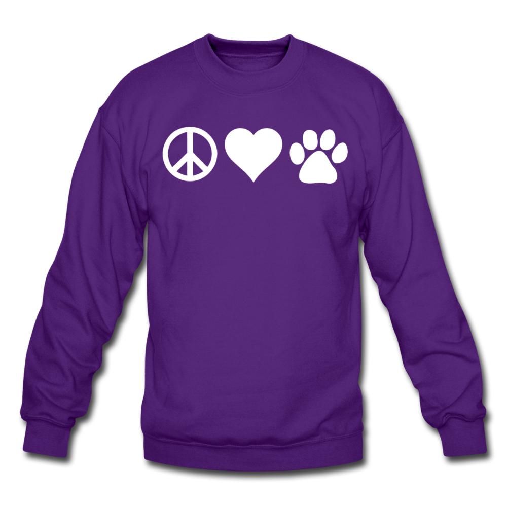Peace, love, paws Crewneck Sweatshirt-Unisex Crewneck Sweatshirt | Gildan 18000-I love Veterinary