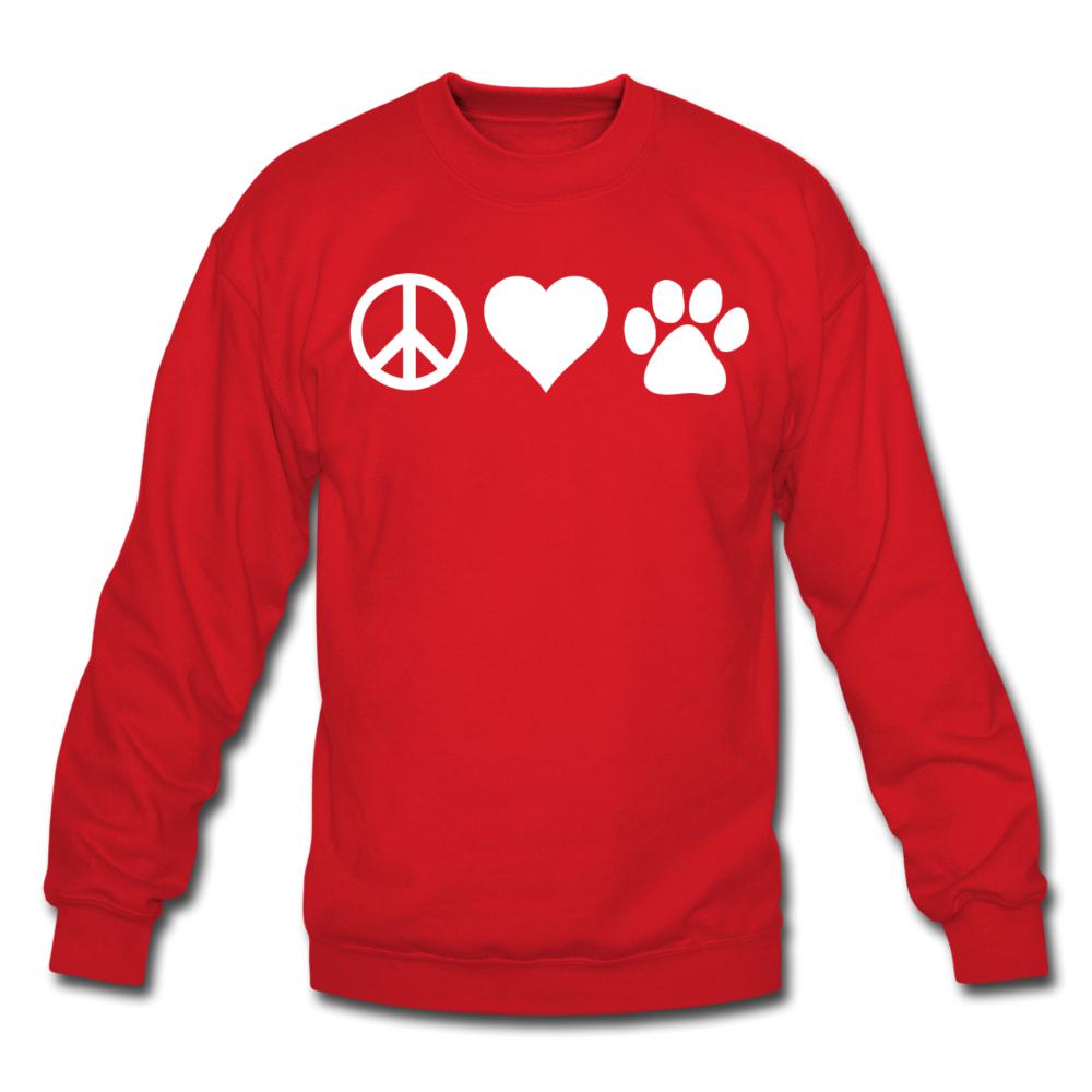 Peace, love, paws Crewneck Sweatshirt-Unisex Crewneck Sweatshirt | Gildan 18000-I love Veterinary