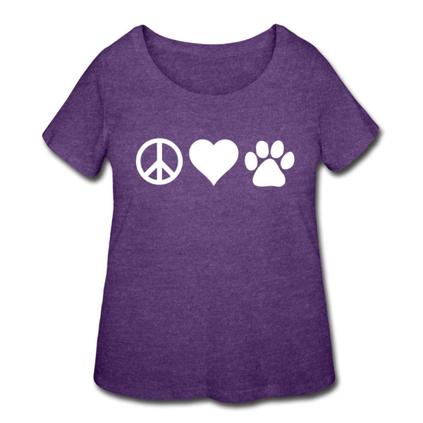 Peace, love, paws Women's Curvy T-shirt-Women’s Curvy T-Shirt | LAT 3804-I love Veterinary