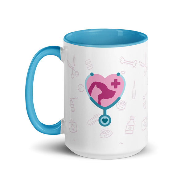 Personalizable Mug with Color Inside-I love Veterinary