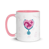 Personalizable Mug with Color Inside-White Ceramic Mug with Color Inside-I love Veterinary