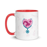 Personalizable Mug with Color Inside-White Ceramic Mug with Color Inside-I love Veterinary