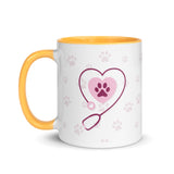 Personalizaed Mug with Color Inside-White Ceramic Mug with Color Inside-I love Veterinary