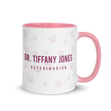 Personalizaed Mug with Color Inside-White Ceramic Mug with Color Inside-I love Veterinary