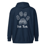 Personalize with your name - Vet Tech Pawprint Unisex heavy blend zip hoodie-Unisex Heavy Blend Zip Hoodie | Gildan 18600-I love Veterinary