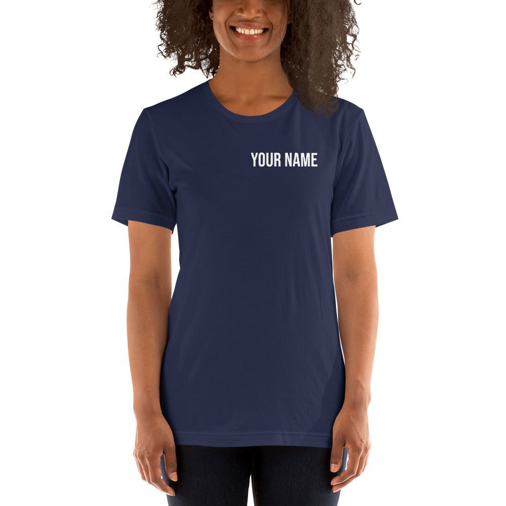 Personalize with your name - Vet Tech Pawprint Unisex T-shirt Bella + Canvas 3001-Unisex T-Shirt | Bella + Canvas 3001-I love Veterinary