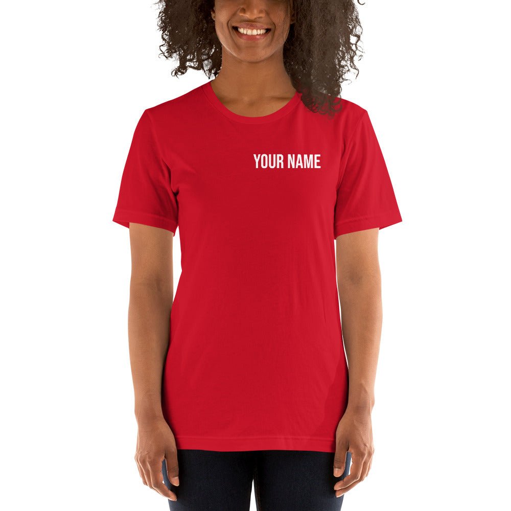 Personalize with your name - Vet Tech Pawprint Unisex T-shirt Bella + Canvas 3001-Unisex T-Shirt | Bella + Canvas 3001-I love Veterinary