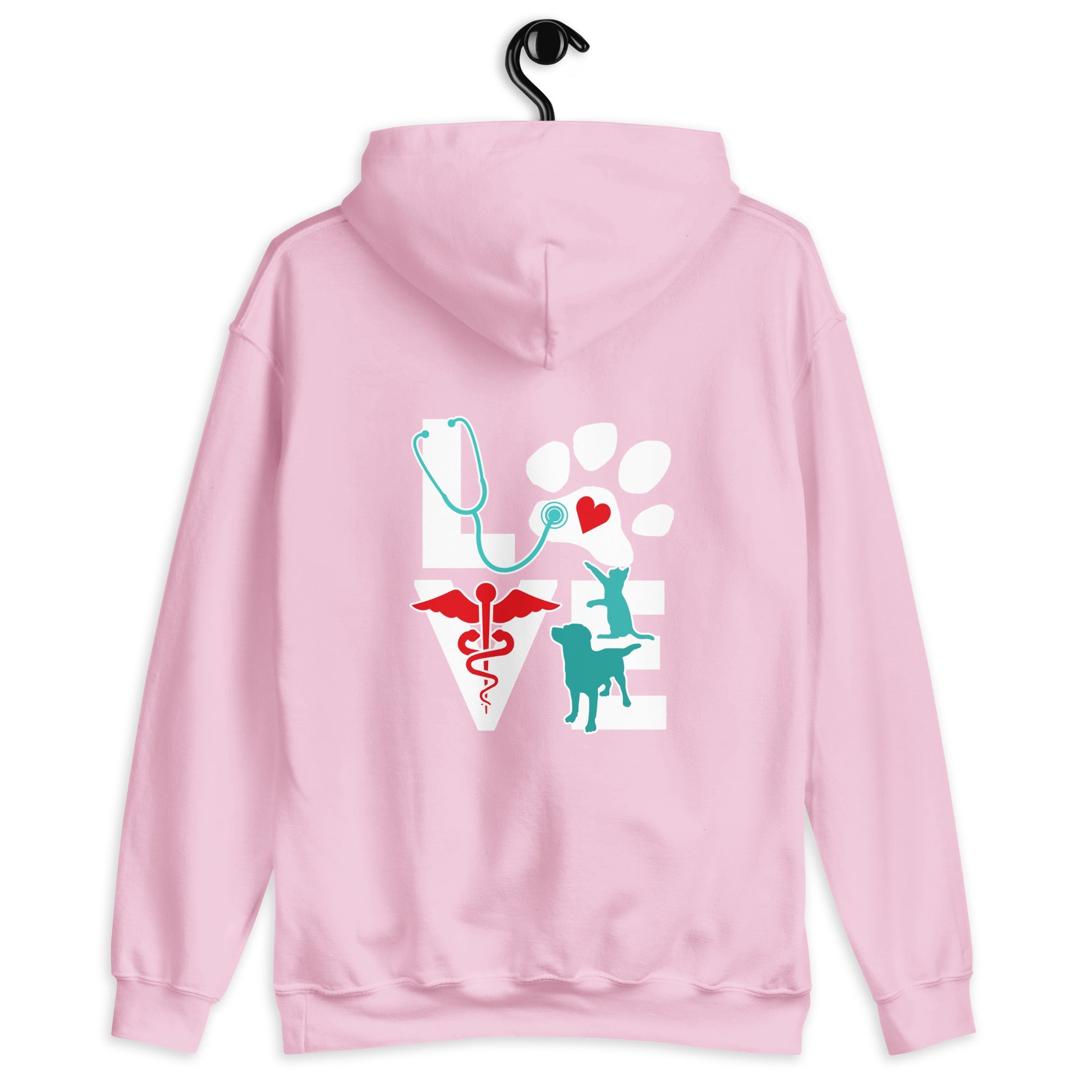 Pink hoodie front online and back