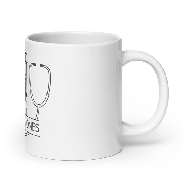 Personalized with Name Instruments White glossy mug-White Glossy Mug-I love Veterinary