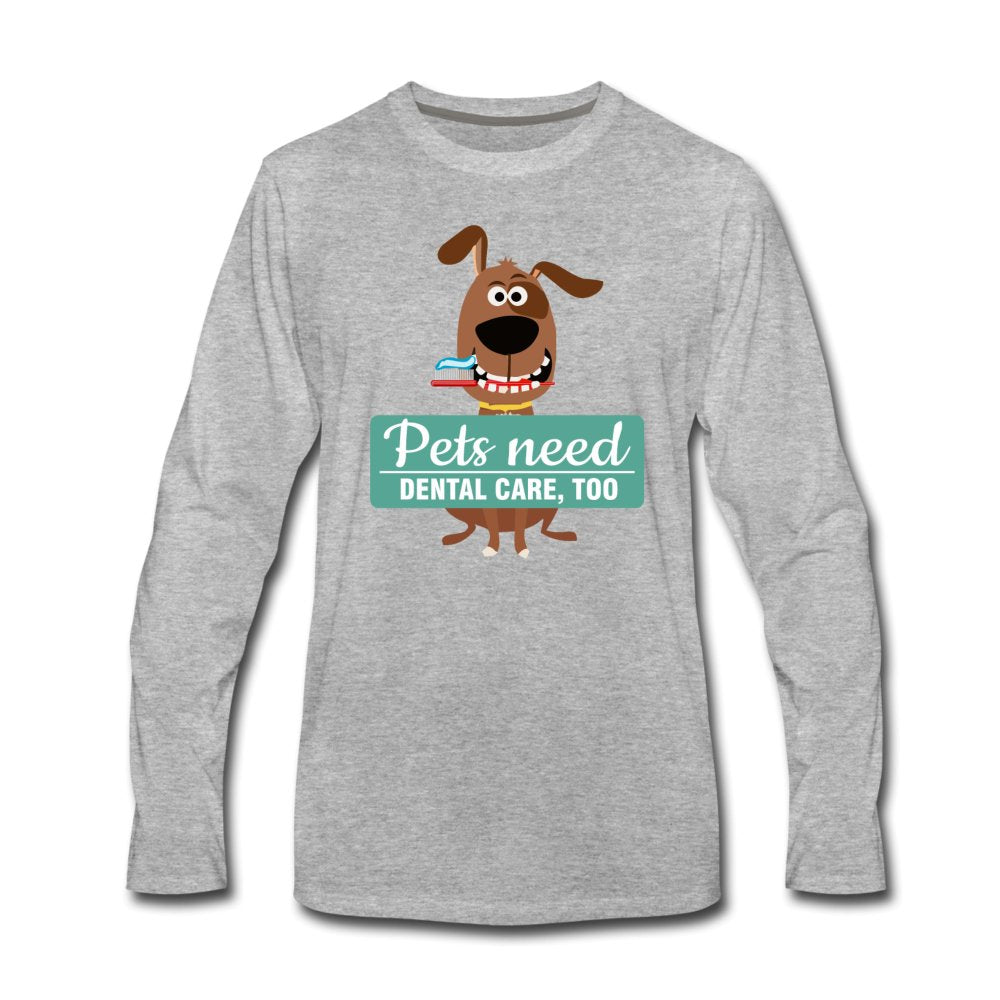 Pet Dental Health Unisex Premium Long Sleeve T-Shirt-Men's Premium Long Sleeve T-Shirt | Spreadshirt 875-I love Veterinary