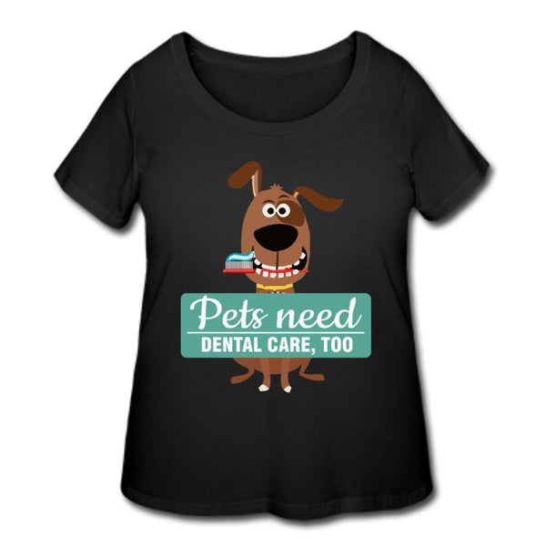 Pet Dental Health Women's Curvy T-shirt-Women’s Curvy T-Shirt | LAT 3804-I love Veterinary