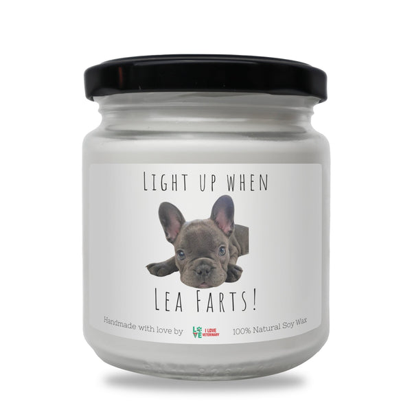 Pet Farts Personalized with Photo and Text - Scented Soy Candle-Candles-I love Veterinary