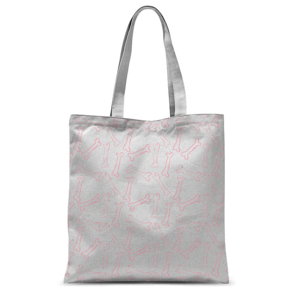 Pink bones white pattern Classic Sublimation Tote Bag-Classic Sublimation Tote Bag-I love Veterinary