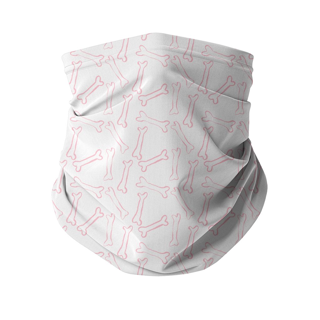 Pink bones white pattern Sublimation Neck Gaiter-Sublimation Neck Gaiter-I love Veterinary