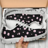 Pink Cartoonish Pawprints - Women's Sneakers-Sneakers-I love Veterinary